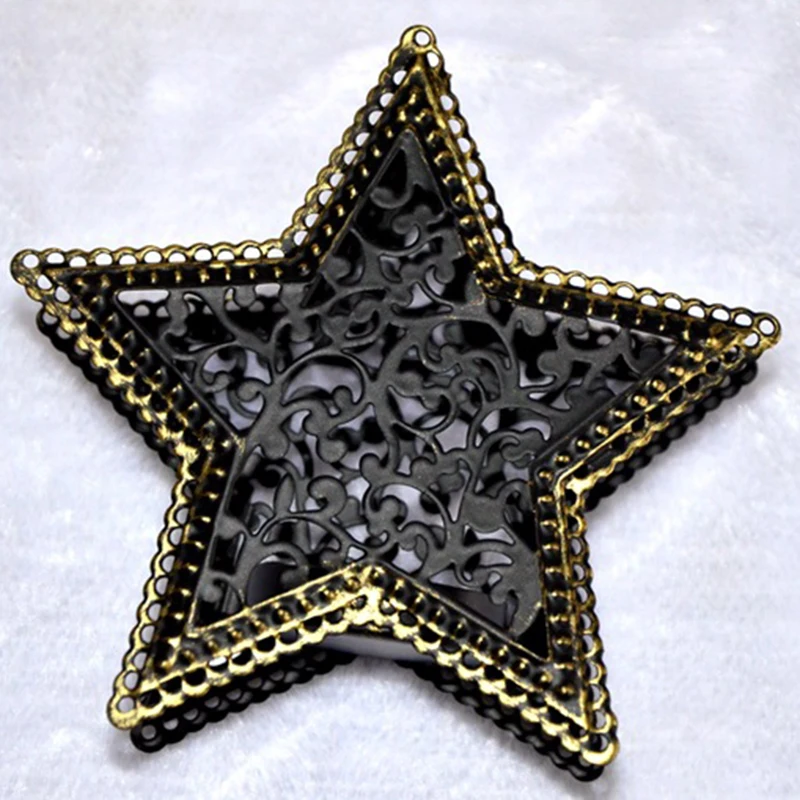 Марокканский теплый белый 3D металлический подсвечник свечи пятиконечная Звезда Подсвечник светильник для украшения дома Магазин Бар