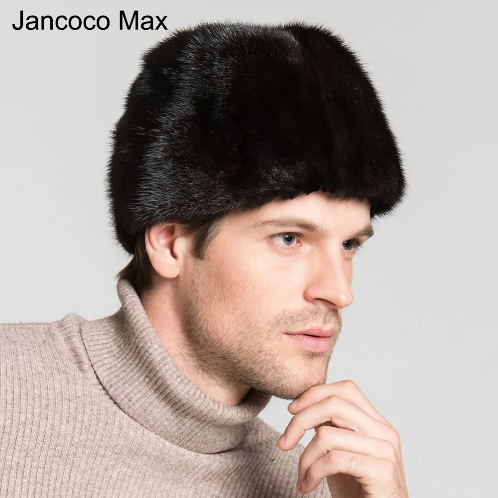 Jancoco Max New Winter Whole Skin Mink Fur Hats Russian Style Outdoor