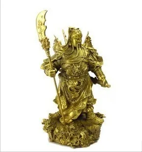 

Cheap pure brass copper statue of Guan Gong Wu Sheng Guan garden statue home decoration wedding animal Brass head Meshach 25cm
