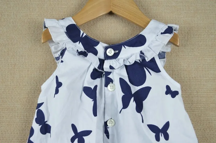 Розничная, новинка года, Летнее Детское платье для девочек, хлопковая длинная футболка с принтом бабочки, От 2 до 7 лет