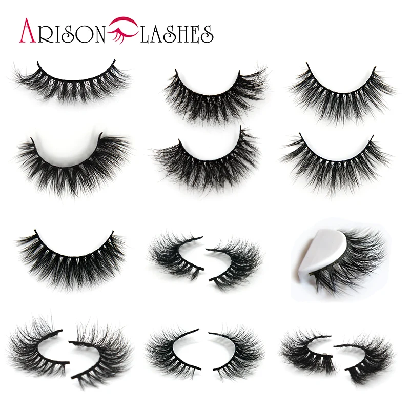 Arison lashes 3D норковые ресницы, накладные норковые ресницы ручной работы в полную полоску, 10 видов стилей ресницы, новая посылка, cilios naturais