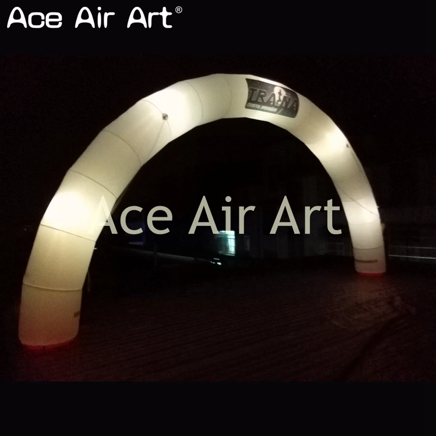8 м W x4m H надувные светодиодный круглый вход арки/козловой, полу-круг освещения Реклама арку ворота для выставки и события