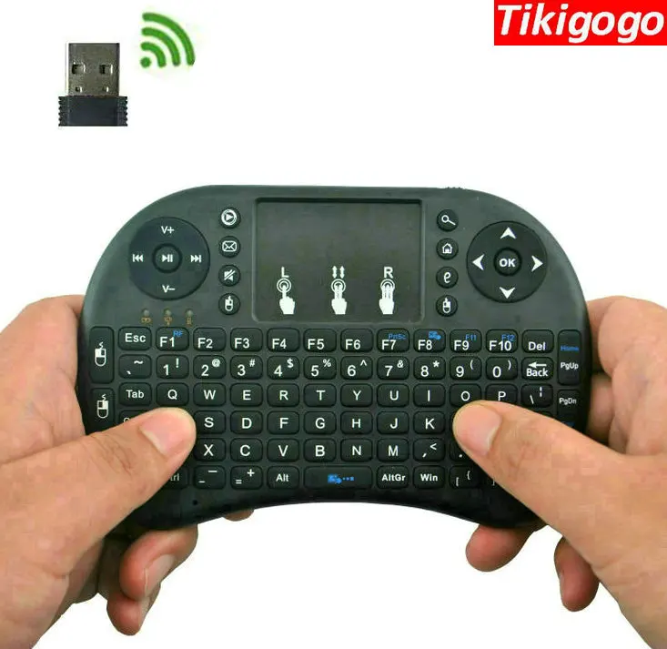 

Tikigogo i8 2.4G Wireless Air Mouse English Russian mini Keyboard touchpad remote control for Android Smart TV box PC etc.
