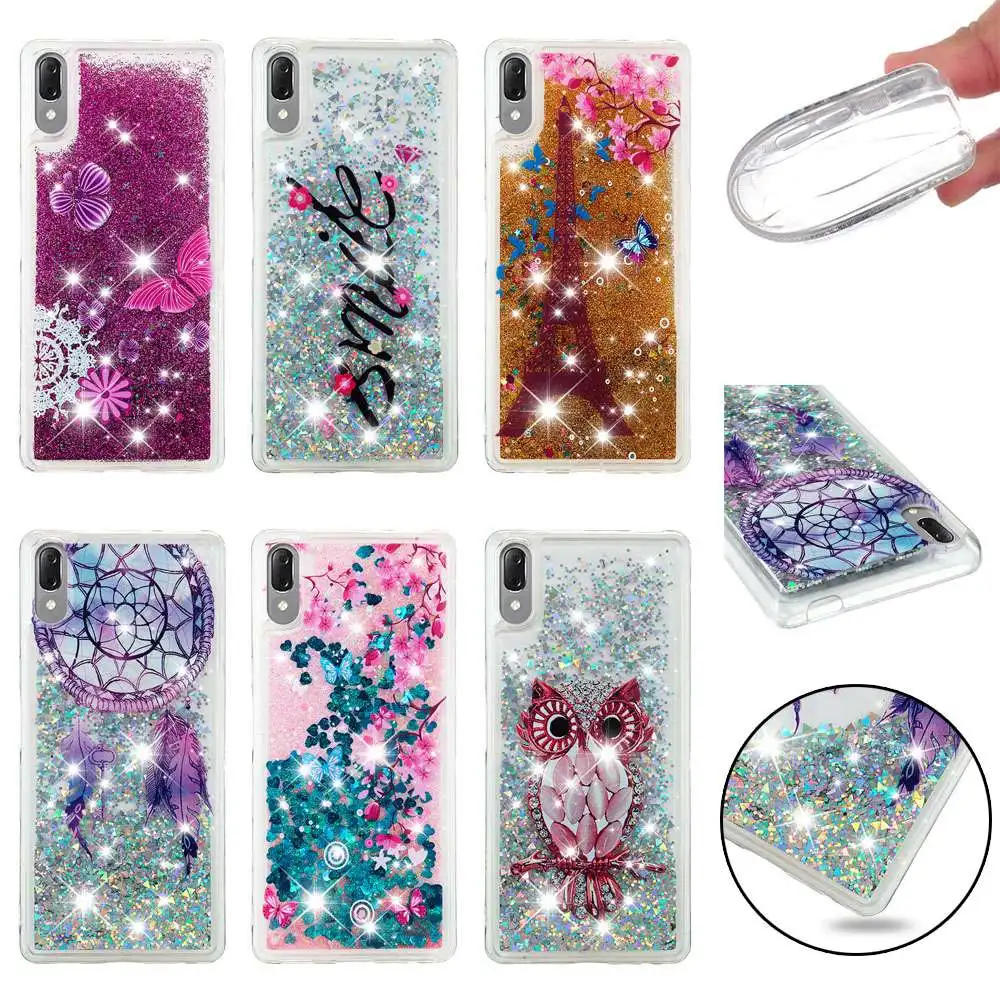 

Bling Liquid Quicksand Case For Sony Xperia L3 / Xperia XZ3 Painted Silicone TPU Glitter fundas carcasa para fone capaps Cover