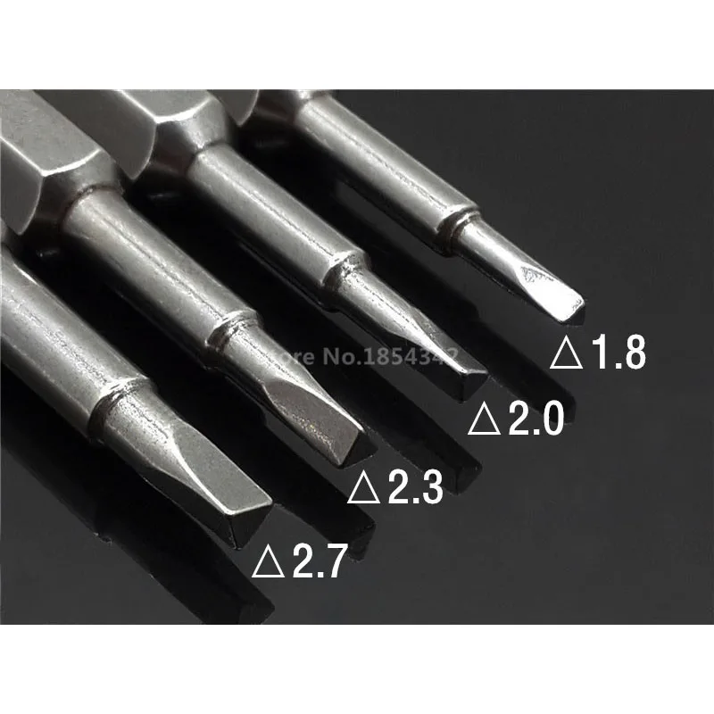 4Pcs Set 1.8/2.0/2.3/2.7mm Triangle Screwdriver Drill Bits Screw Driver Bits Hex Shank