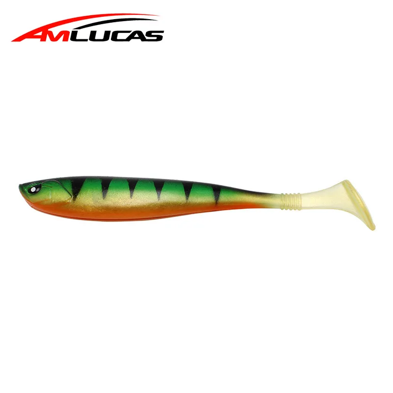 Amlucas جديد حية لينة الصيد إغراء 3 قطعة 13 سنتيمتر 10g سيليكون الطعم شاد الديدان باس بايك أسماك Swimbait المطاط خطاف سنارة صيد السمك WW317