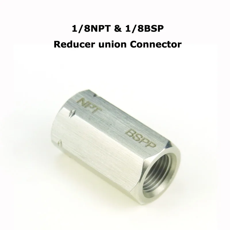 

New Connection Hex Stainless Steel Pipe Adapter Reducing Coupler Reducer union Connector Female Thread 1/8NPT * 1/8BSP
