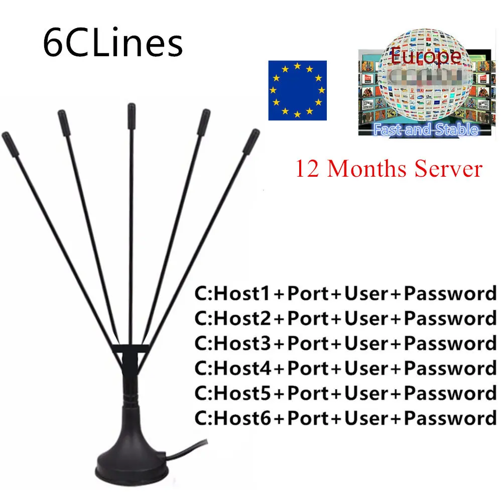 

1 Year ES DE IT PL NL PT Card Sharing Server CCCams Oscam For Samsat Starsat Satellite TV Receiver Via AV Cable