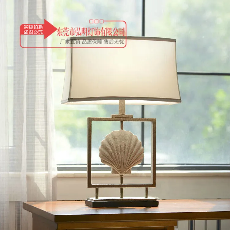 TUDA Free Shipping Mediterranean Style Shell Table Lamps Room Table Lamp For Living Room Retro Lamps Imitation Shell Table Lamp