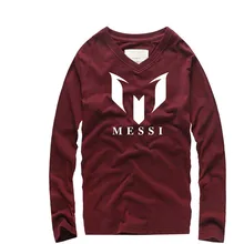Fashion Brand 100% cotton Barcelona MESSI Printed Men T-shirt tops Summer Man casual trend long sleeve t shirts Plus Size S-3XL