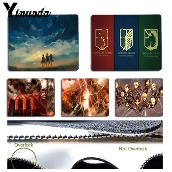 

Yinuoda Top Quality Attack On Titan Customized laptop Gaming mouse pad Size for 18x22cm 25x29cm Rubber Mousemats