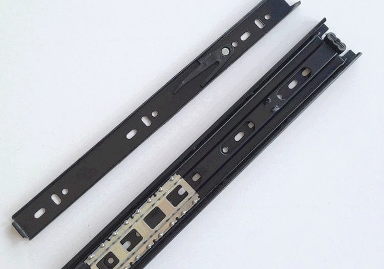 

Hong Teng Hardware thicker slide rail track three drawer ball bearing rails of cold-rolled steel