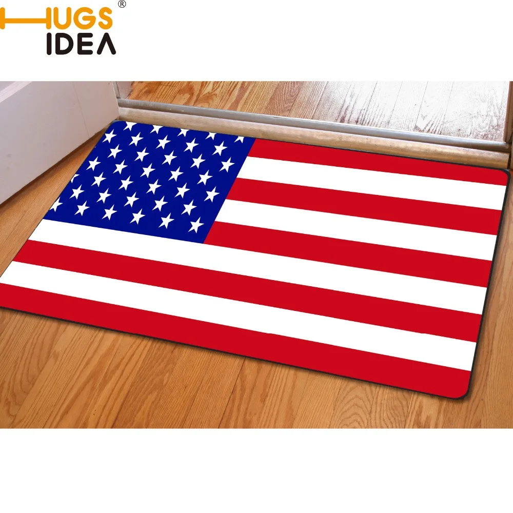 

HUGSIDEA 40*60CM US UK Flag Carpet Mat Customized National Flag Print Carpets Rugs for Bedroom Floor Door Mats Hallway Rugs