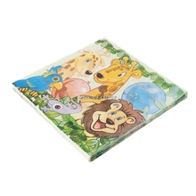 Король Лев Джунгли животных Дизайн Милая салфетка с узором ткани для дня рождения Dec23
