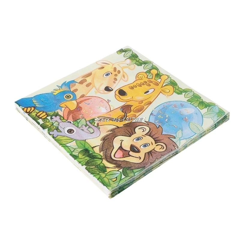 

King Lion Jungle animal design Cute pattern Napkin Tissue for Birthday Party Dec23