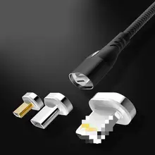 1 м СВЕТОДИОДНЫЙ Магнитный зарядный кабель Micro Usb кабель для Iphone Xr Xs Max X светильник «Алмаз» магнит 3a Быстрая зарядка
