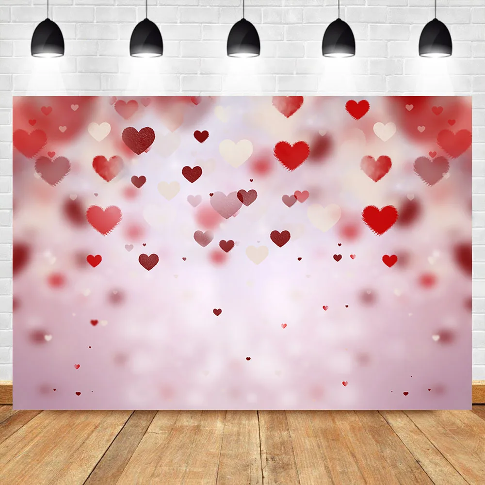 

NeoBack Mother's Day Backdrops Red Heart Decoration Photography Background Valentine's Day Photo Background Studio Photo
