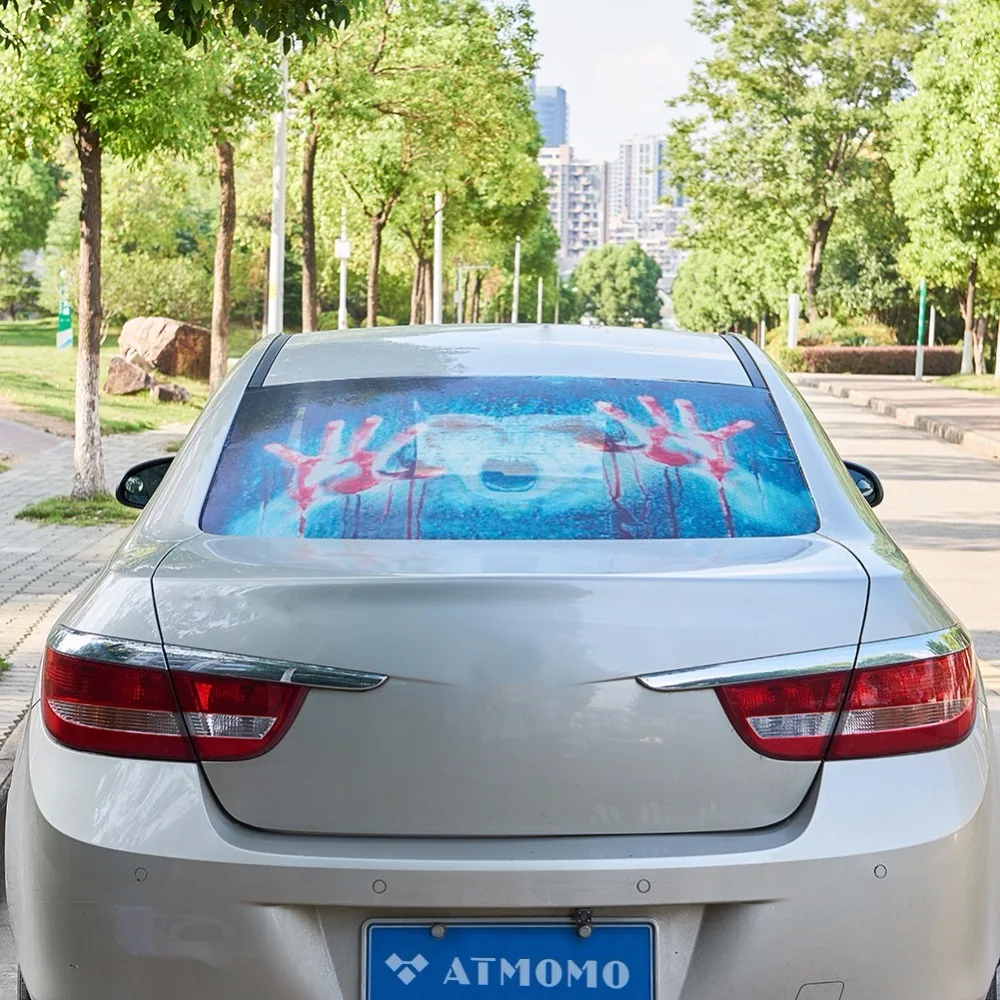 Автомобильная Наклейка 3D прозрачная Автомобильная наклейка на заднее стекло виниловая наклейка Ужасы Монстры зомби