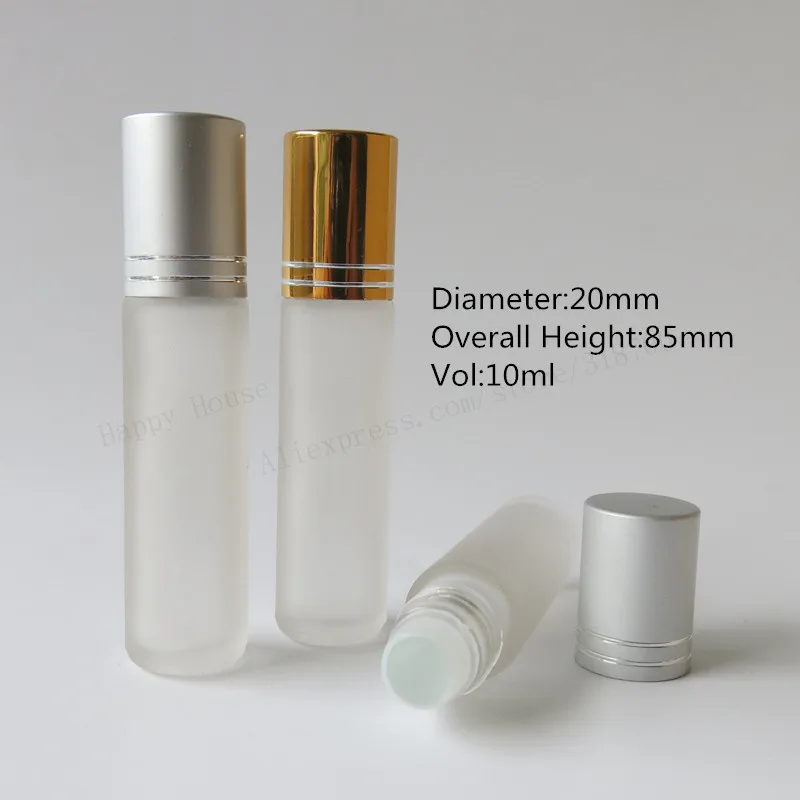 Free shipping 20 x 10ml frosted clear glass roll on bottle 10cc roll on perfume bottle 2