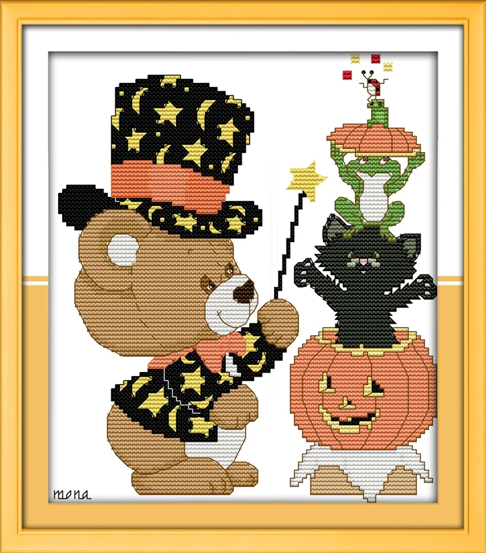 Little Bear Gardener Counted And Stamping Cross Stitch Kit 14ct 11ct Canvas  Fabric Diy Cartoon Pattern Needlework Embroidery Set - Cross-stitch -  AliExpress