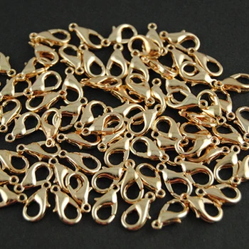 

Wholesale 1000pcs/lot 12 *6mm Rose Gold Tone Metal Lobster Claw Clasp Hokks Beads Findings Diy Jewelry Necklace Making