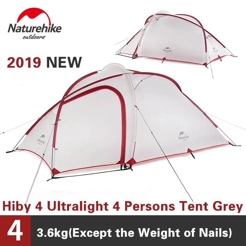 HOT Sale  Naturehike Tent 2019 New Hiby Series Camping Tent 20D Silicone Fabric Outdoor 3-4 Persons Ultra-lig