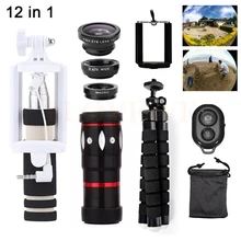 Набор объективов для мобильного телефона 10X зум телеобъектив линзы, рыбий глаз Широкоугольный макро объектив телескоп для iPhone сотовый телефон с хомуты для штатива
