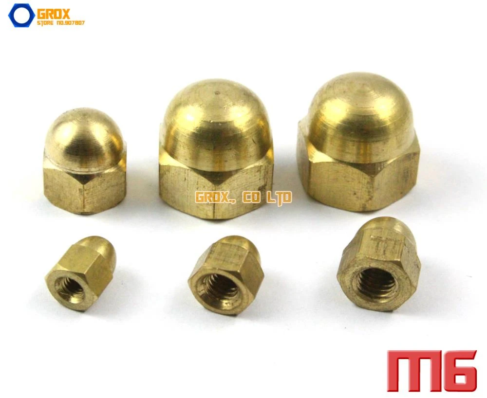 Nologo Hex Nut Brass Cap Hexagon Nut Decorative Dome Head Cap Hexagon Nut Thread Hexagon Bolt Nut Dimensioni : M6 Nologo Hex Nut Brass Cap Hexagon Nut Decorative Dome Head Cap Hexagon Nut Thread Hexagon Bolt Nut Dimensioni : M6