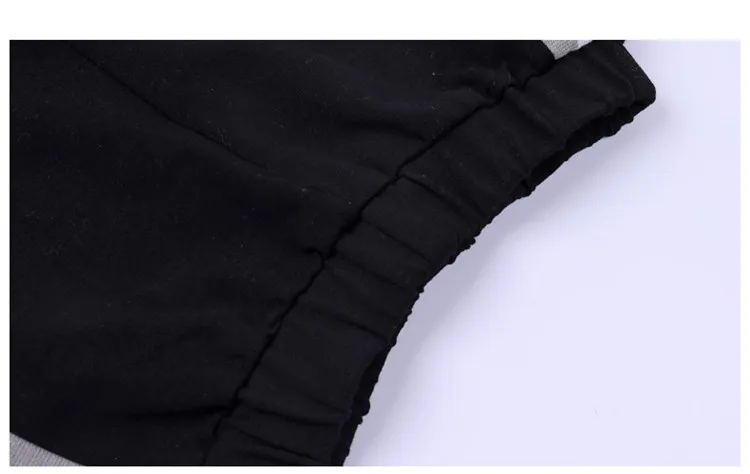Модный комплект одежды для девочек; Спортивный комплект с капюшоном для подростков; Спортивный костюм черного цвета в полоску; детская одежда; коллекция года; комплект детской одежды в Корейском стиле