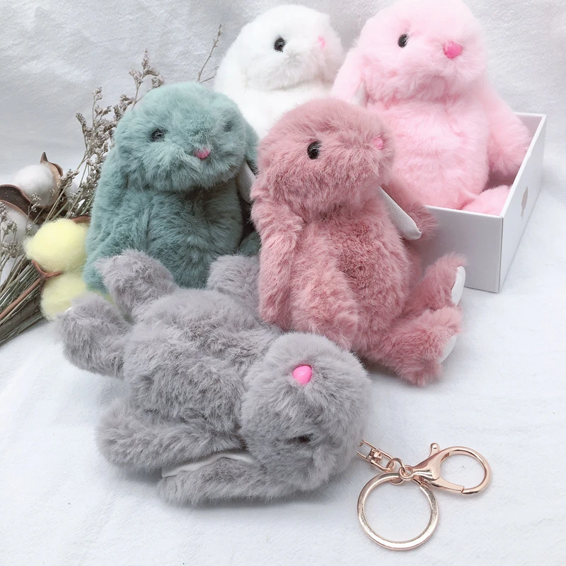 New Arrival Cute Soft Fluffy Rabbit Stuffed Plush Animal Bunny Toy Fashion Doll For Baby Girl Kid Gift Animal Doll Keychain Aliexpress