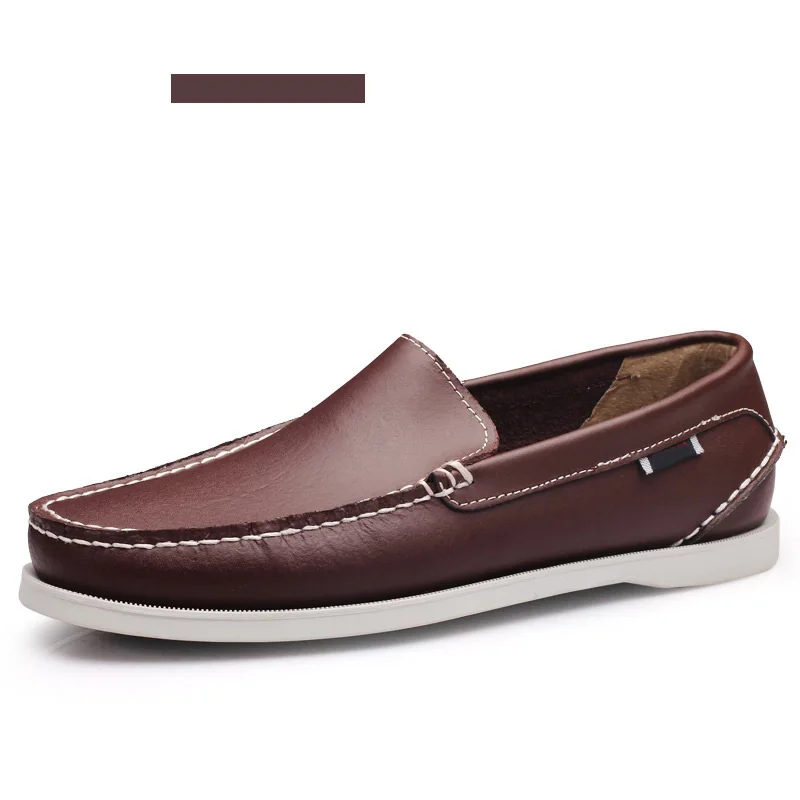 Merkmak/весенние однотонные мужские водонепроницаемые мокасины; модные лоферы из натуральной кожи; повседневная обувь на шнуровке; удобная мужская обувь без застежки