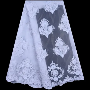 

Pure White Milk Silk Lace Fabrics High Quality French Mesh Lace Fabric Embroidery African Nigerian Lace Fabrics For WeddingF1590