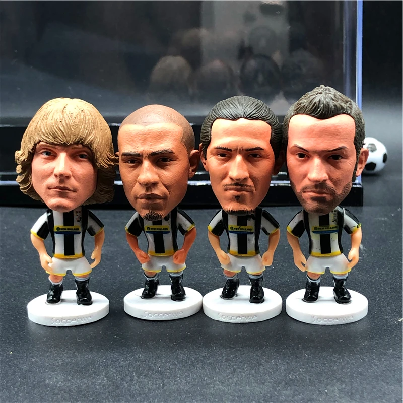 

4pcs/set Soccerwe 6.5 cm Mini PVC Cartoon Football Star Doll Piero Trezeguet Nedved Classic Figurines for Children Toy