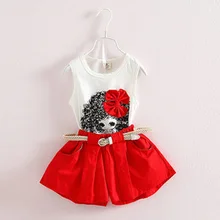 Летняя одежда для маленьких девочек, детский жилет и шорты, два комплекта ремней, От 4 до 8 лет, одежда для детей