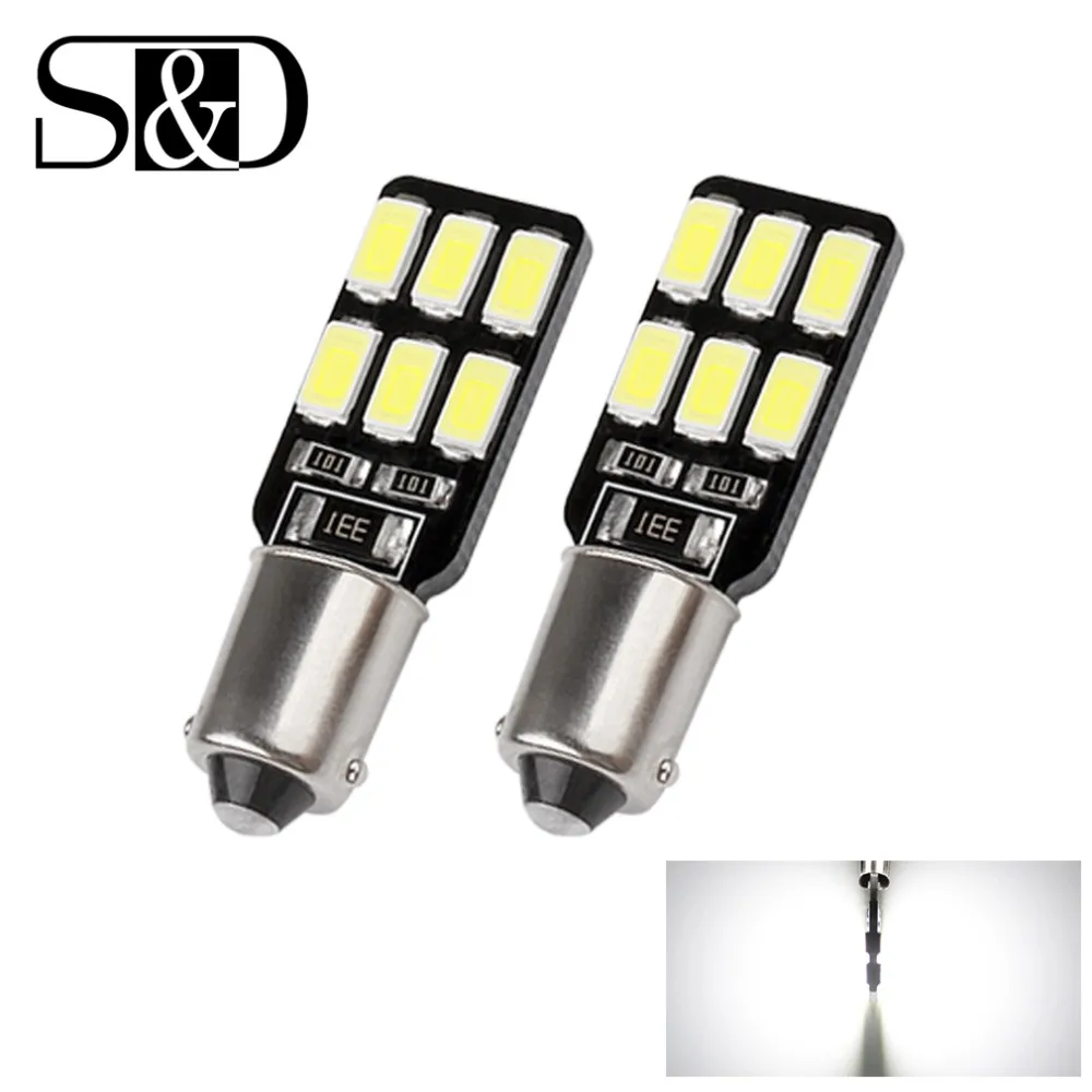 

2pcs Canbus BA9S T4W H6W LED Bulbs Error Free 6000K White Turn Signal Bulb Dome Reading Lights Door Lamp White 12V