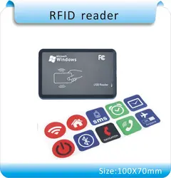 Бесплатная доставка 13,56 МГц читателя и 10 шт (более стиль) метке NFC стикер чип NTAG213 метке NFC универсальные этикетки, ISO14443A
