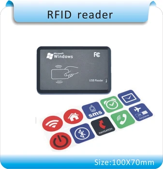

Free shipping 13.56MHZ reader and 10pcs(more style) NFC TAG sticker chip NTAG213 NFC tag universal lable, ISO14443A