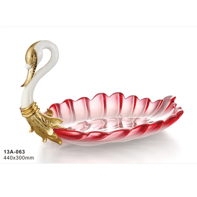 European Fruit Plate Creative Fashion Gift Ornaments Red Swan European Fruit Plate Creative Fashion Gift Ornaments Red Swan Crystal Gl Ceramic Bowl Of Dried