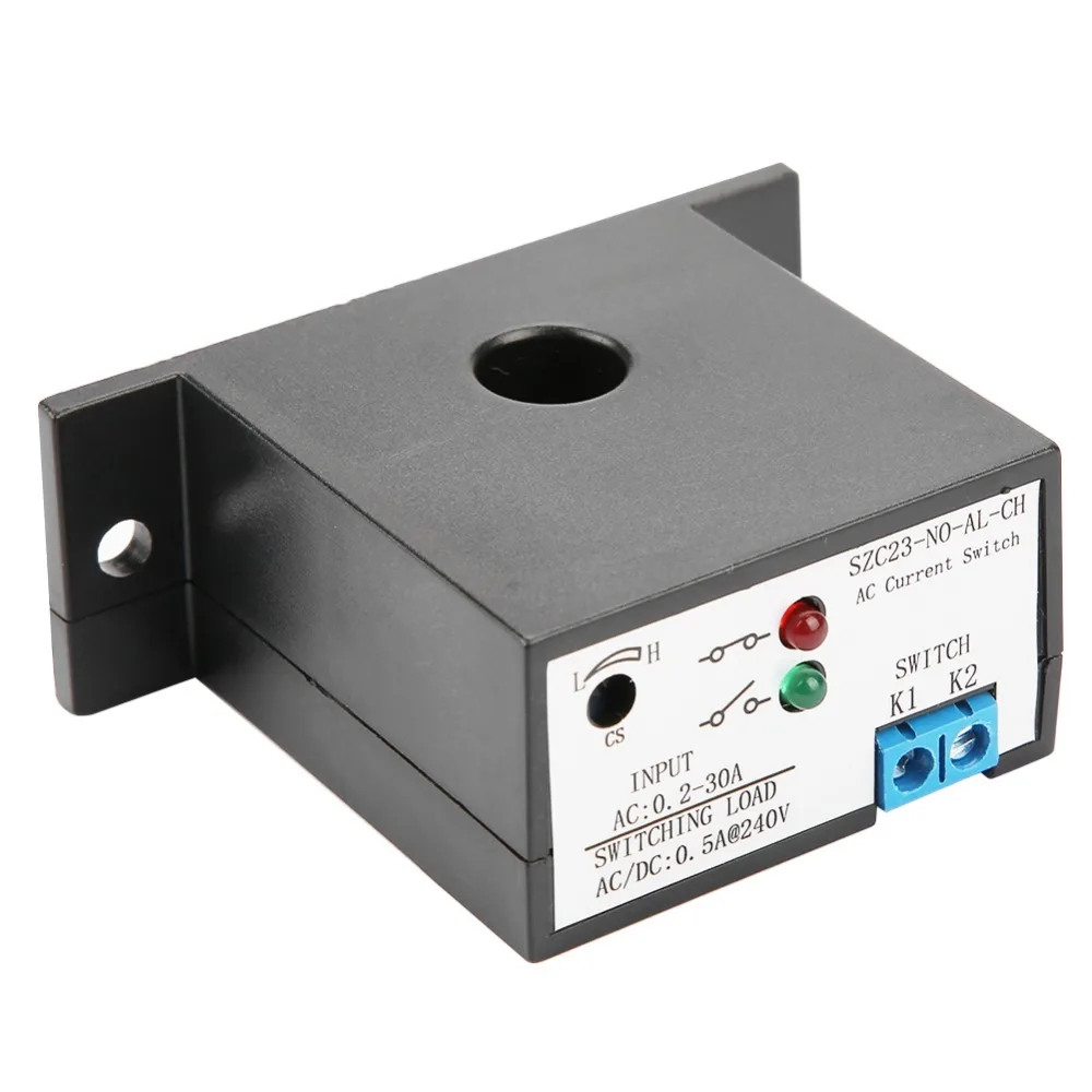 

Normally Open Current Sensing Switch Adjustable AC 0.2-30A SZC23-NO-AL-CH Sensor Swtich Wholesale