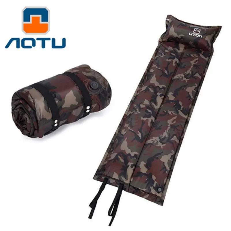 

Thicker widening design camouflage Automatic Inflatable Mattress Outdoor Camping Pad Moistureproof Picnic Tent Mat with Pillow