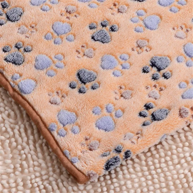 New Cute Dog Bed Mats Soft Flannel Fleece Paw Foot Print Warm Pet Blanket Sleeping Beds Cover Mat For Small Medium Dogs Cats 5