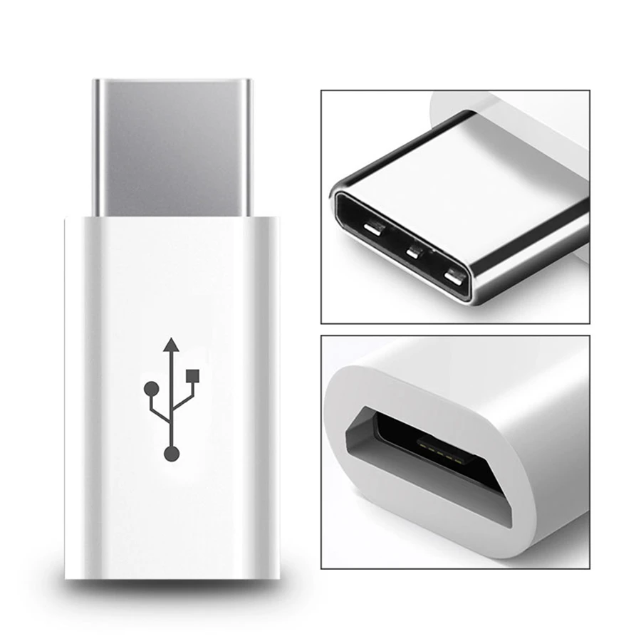

10pcs/lot USB-C 3.1 Type C Male to Micro USB Female Adapters Type-C Converter Mobile Phone Cables for Macbook Nokia Nexus 5X 6P