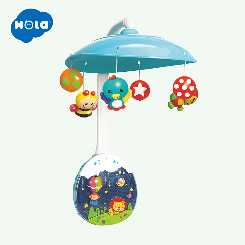 HOLA 1105 New Arrived 5 pcs/set ABS Set Baby Crib Mobile Bed Bell Toy Holder Arm Bracket Nursery Music Love Baby Rattles