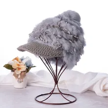 Новая зимняя шапка в Корейском стиле, шерстяная Толстая шерстяная Осенняя шапка и зимний теплый вязаный кружевной головной убор для дам NA07