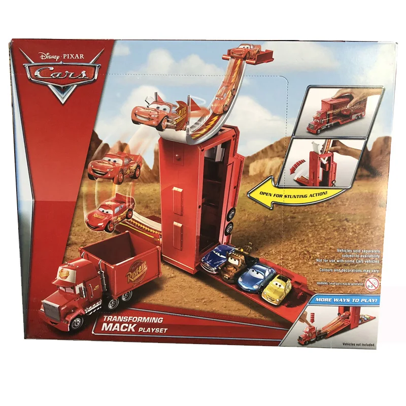 Дисней Pixar Автомобили 3 трансформирующие Mack Playset без автомобилей освещения MCQUEEN ABS