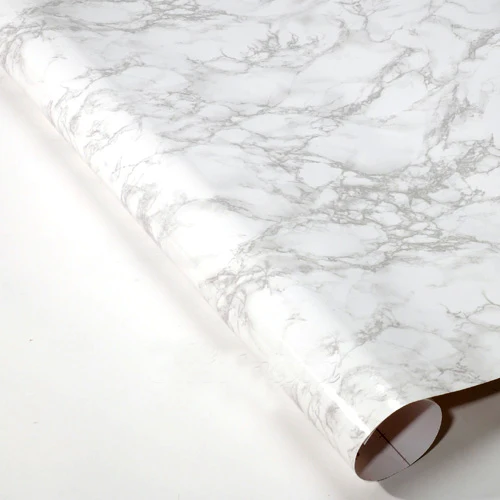 

Kitchen furniture renovation PVC white vinyl marble grain self-adhesive wall covering home decor glue wallpaper wall stickers