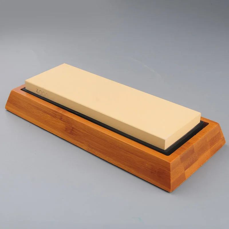 180-10000 зернистый нож для заточки ножей с бамбуковым камнем точилка база шлифовальный камень шлифовальный станок - Цвет: bamboo base 4000grit