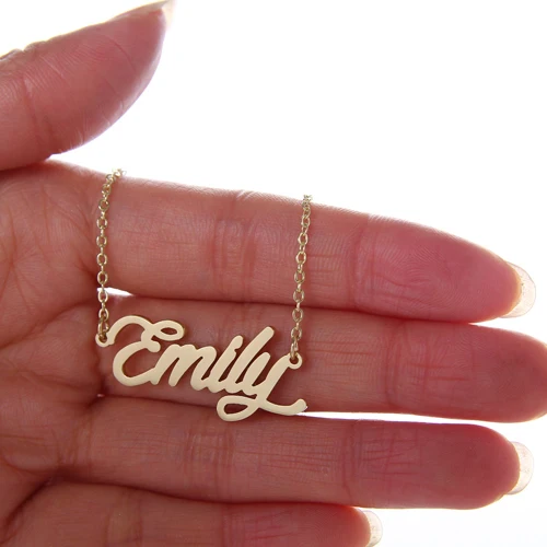 Женское Ожерелье с надписью Emily Name популярное Ювелирное Украшение из нержавеющей