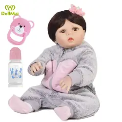 56 см всего тела силиконовые возрождается девочка кукла игрушки для ванной реалистичные ребенка принцесса кукла Bebe живые возрождается Bonecas