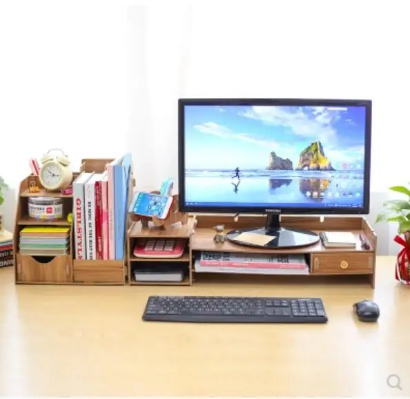 

Office supplies desktop storage box document rack sorting shelf computer monitor screen height shelf base